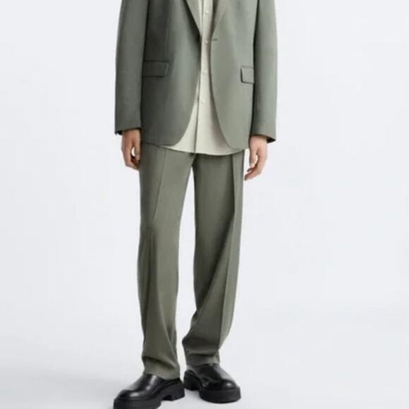 NWT Zara Men's Suit Pants Dark Green 32W